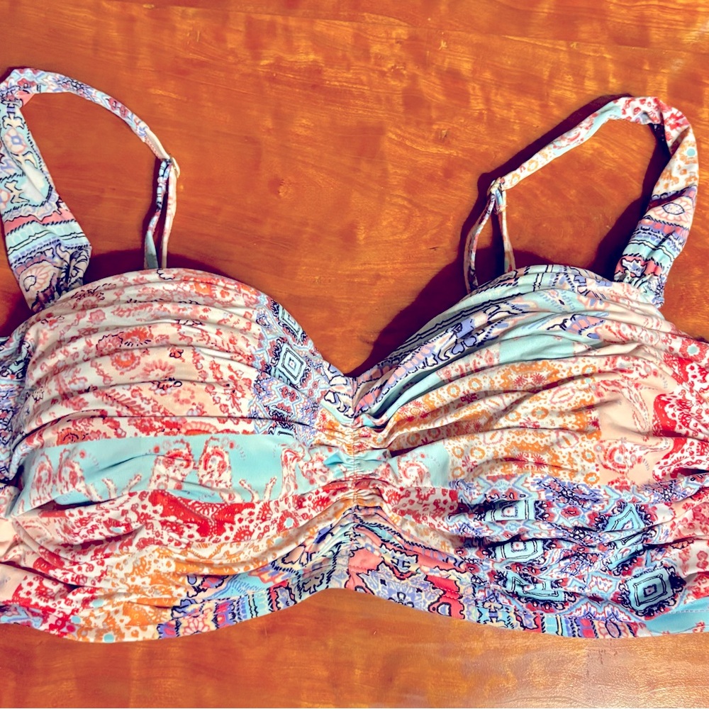 Blue bikini halter top sz 38DD